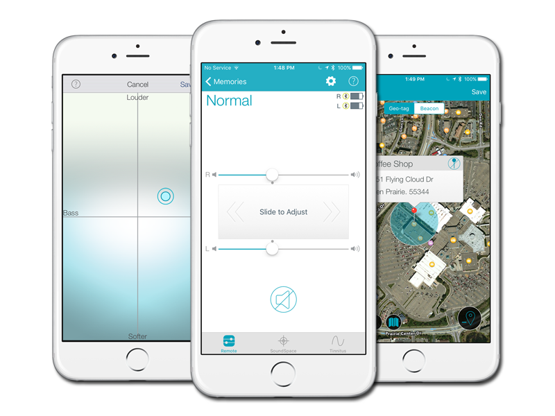 TruLink Hearing Control App Screens