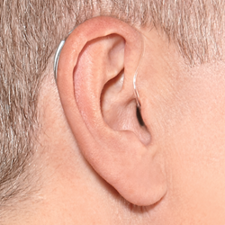 BTE hearing aid on ear