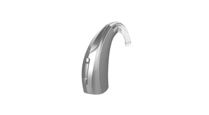 Parts on a BTE hearing aid.