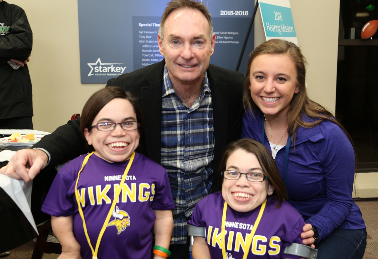 Novak sisters pose with Starkey Hearing Technologies friends. 